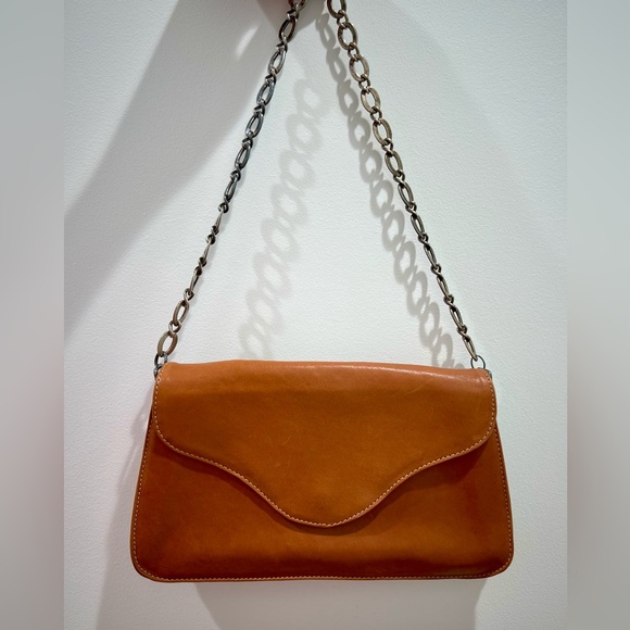 APC Paris leather bag purse with chain or as clutch tan brown - Picture 8 of 12